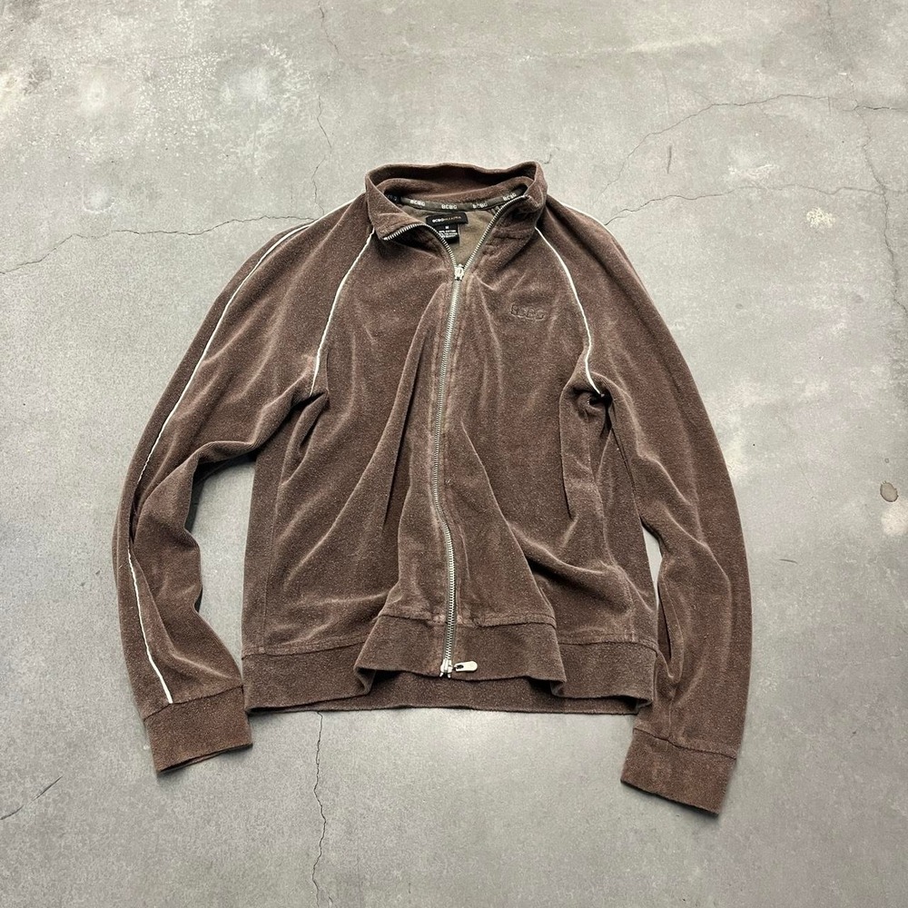 bcbg velour zipup